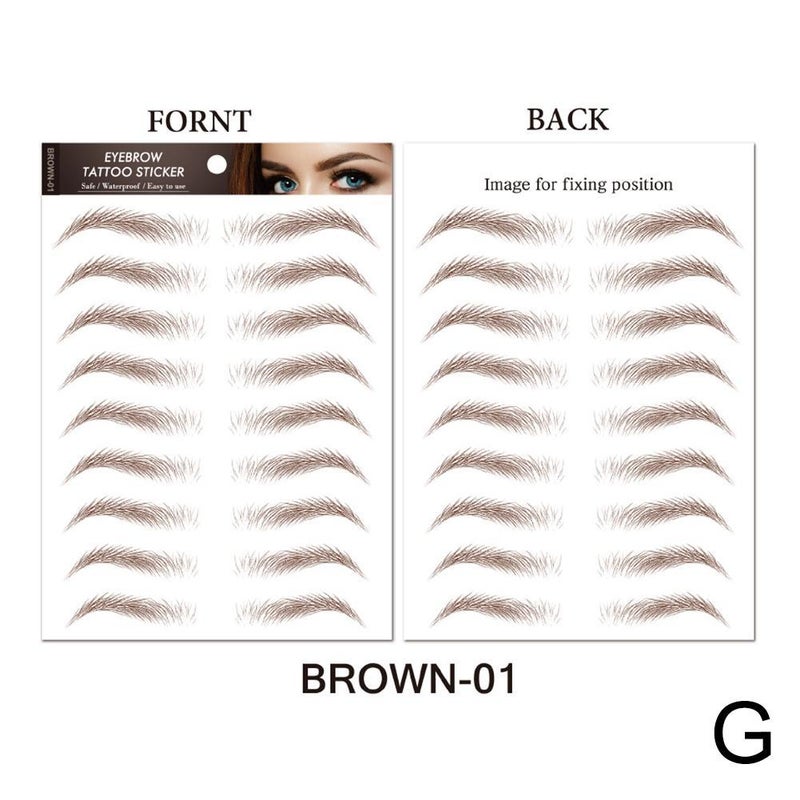 6D Simulation Black Eyebrow Stickers, Semi-Permanent Brown Eyebrow Tattoo Stickers, Lazy Person's Waterproof Natural